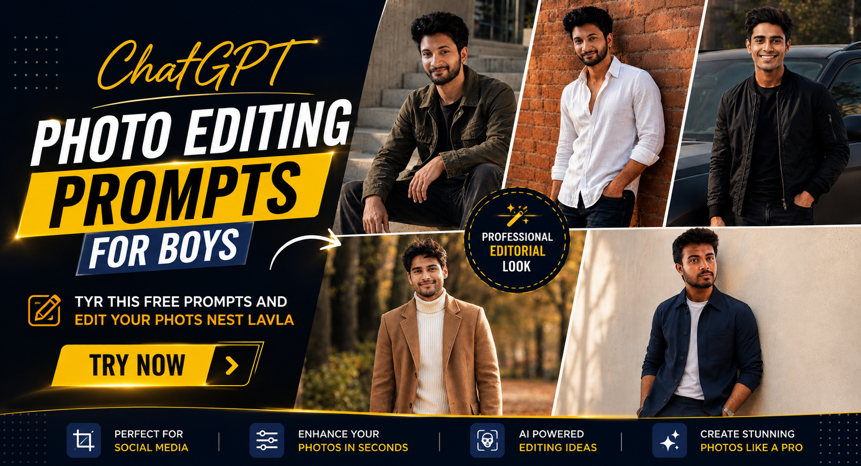 ChatGPT Photo Editing Prompts for Boys :- Try This Free ChatGPT Prompts Now