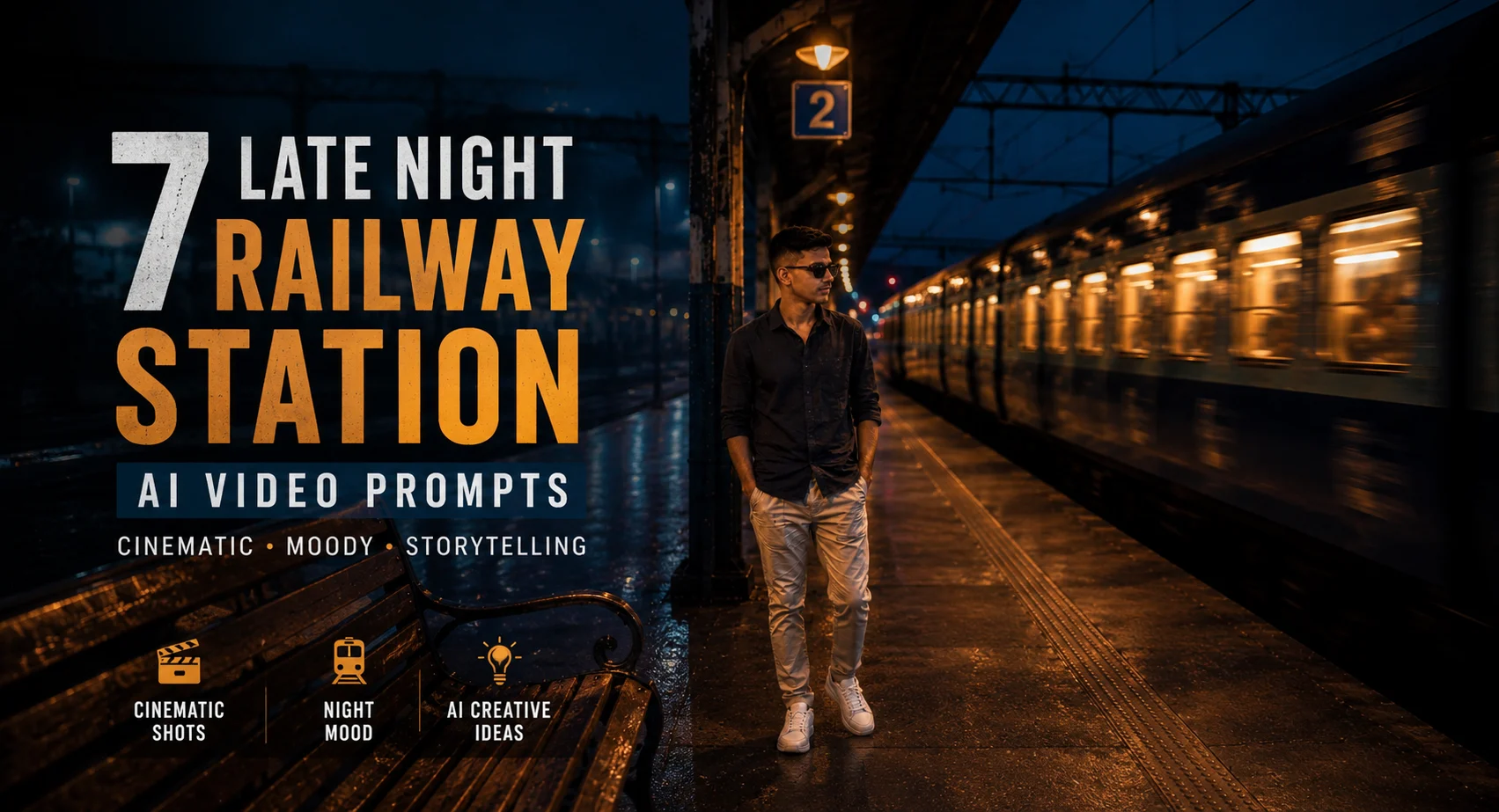 7 Late Night Railway Station AI Video Prompts