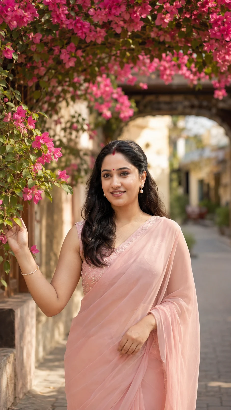 Pink Bougainvillea Heritage Street Portrait