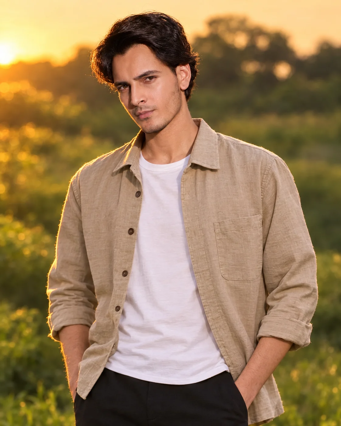 Golden Hour Outdoor Cinematic Portrait