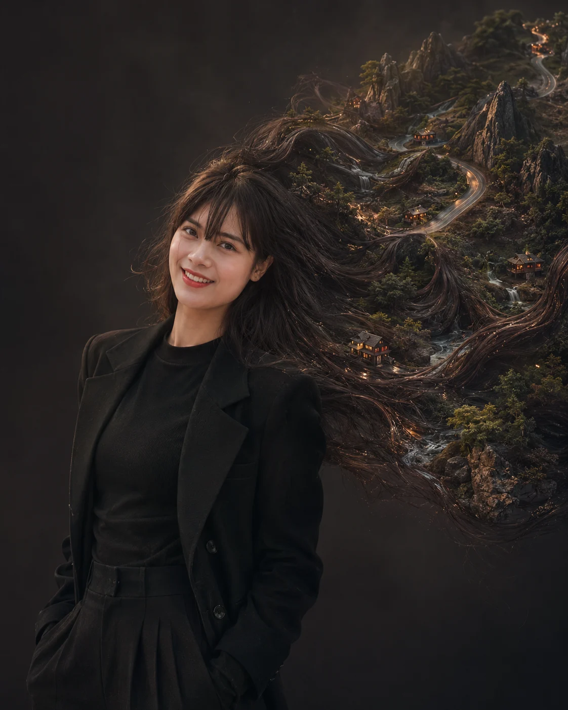 Hair Landscape Surreal Fashion Portrait
