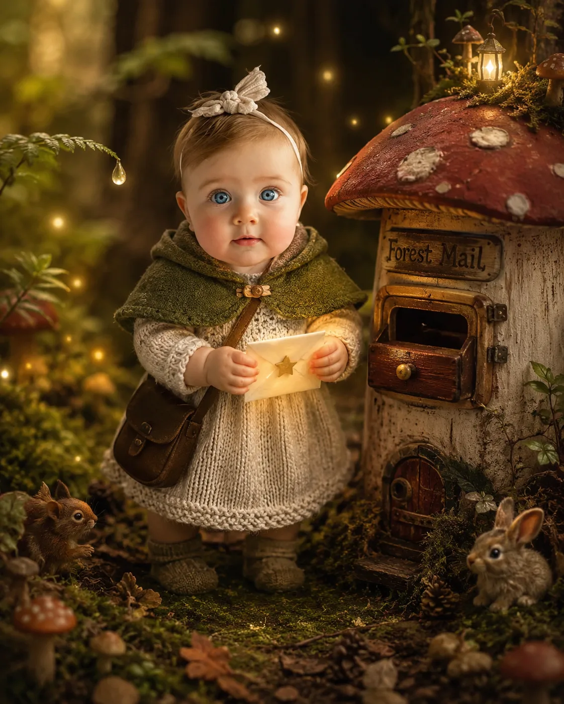Mushroom Mail Baby Fantasy Portrait