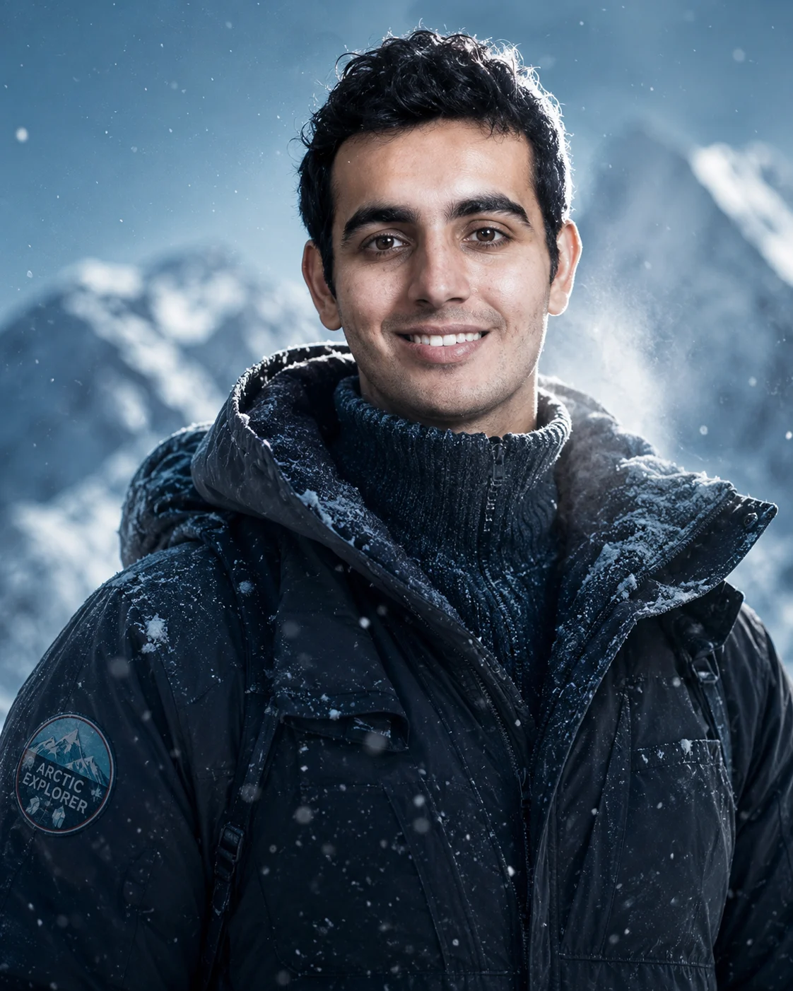 Arctic Explorer Cinematic Male Portrait Prompt