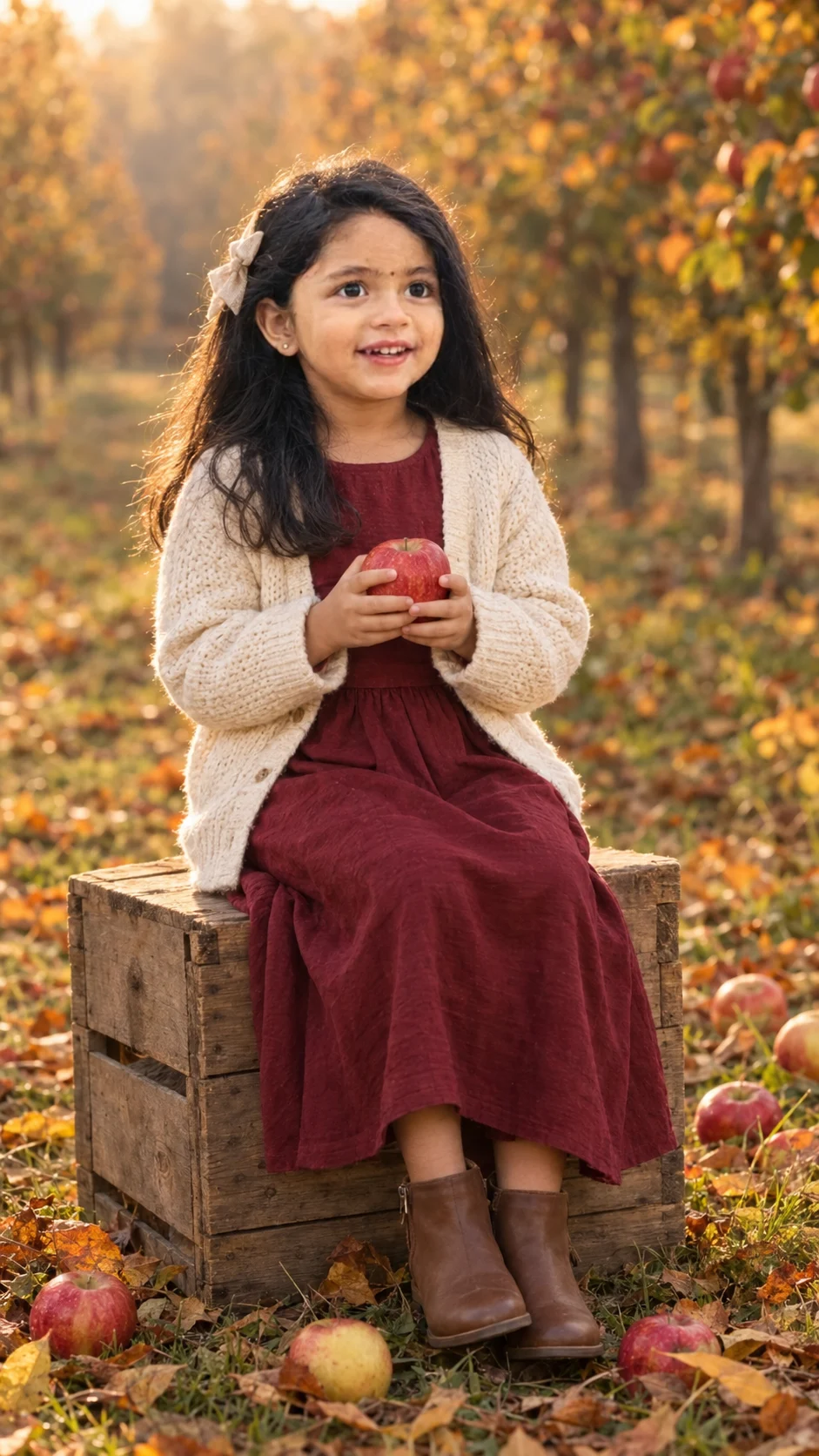 Autumn Orchard Girl Portrait Prompt