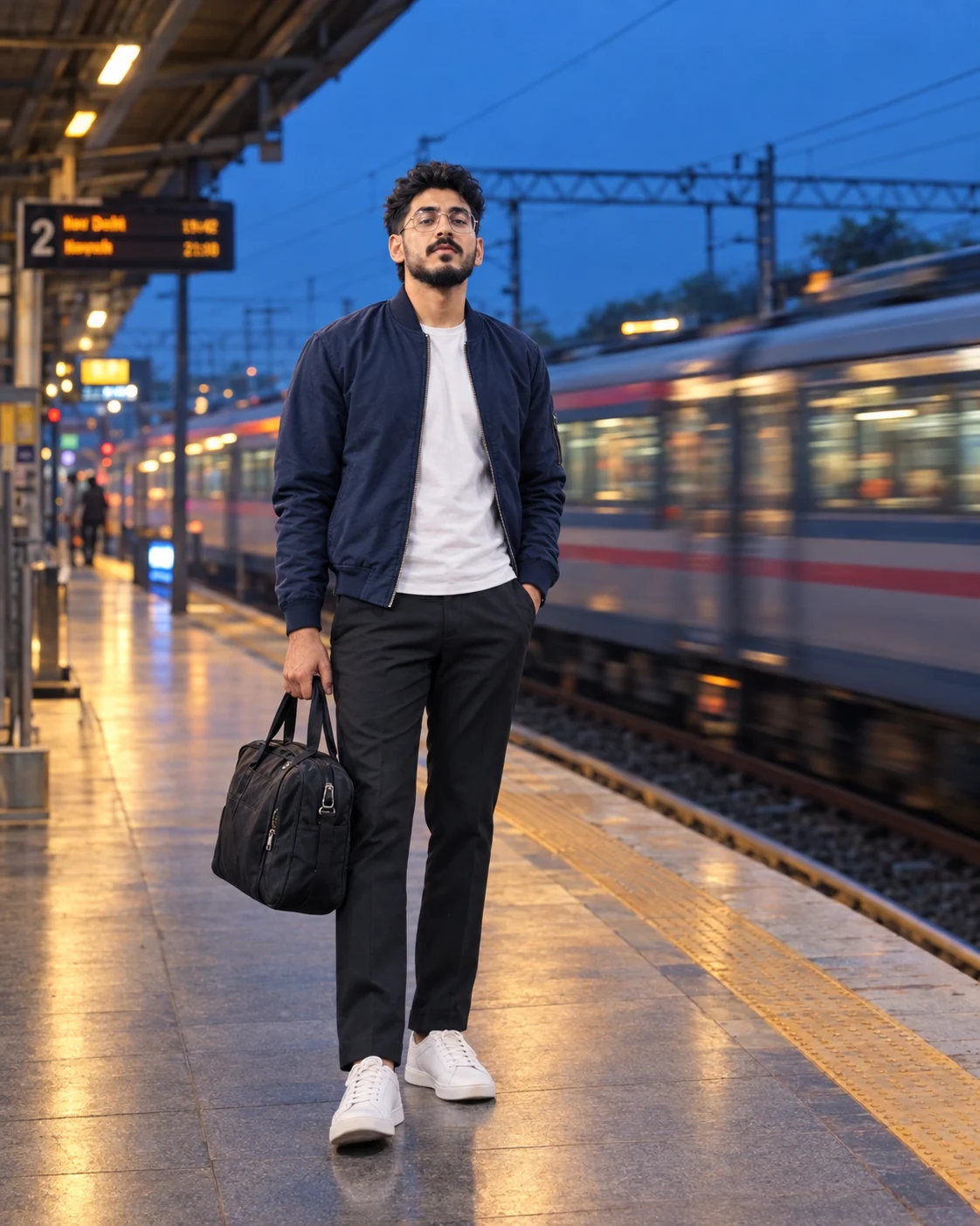 Cinematic Railway Station Fashion Portrait