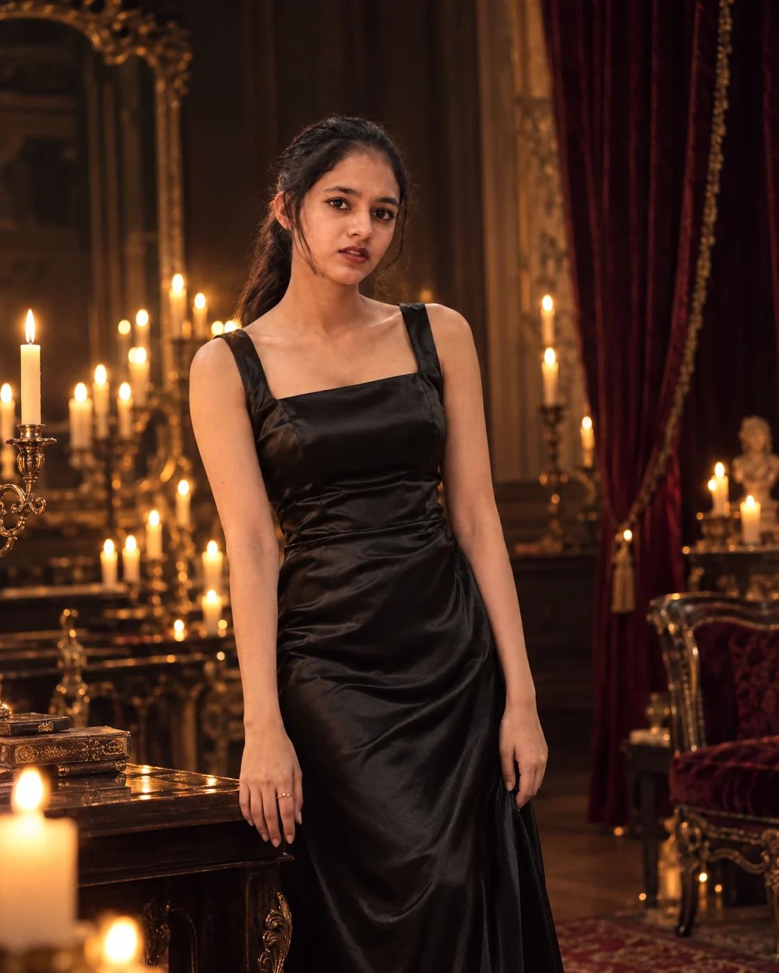 Candlelit Vintage Mansion Fashion Portrait