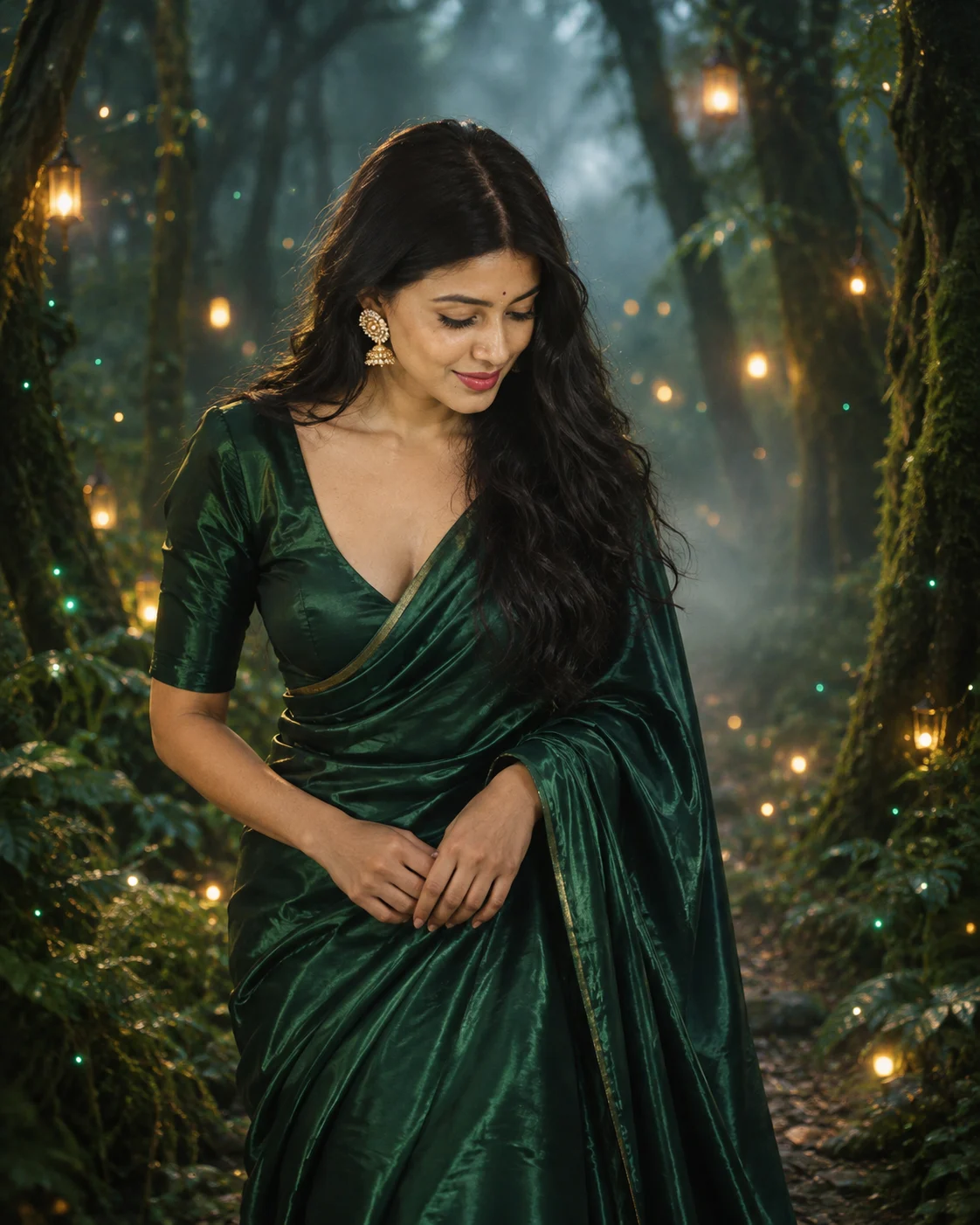Emerald Forest Fairy Light Portrait