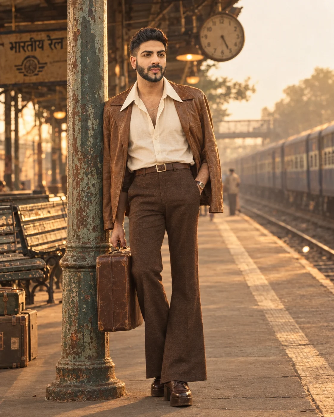1970s Indian Railway Retro Fashion Portrait