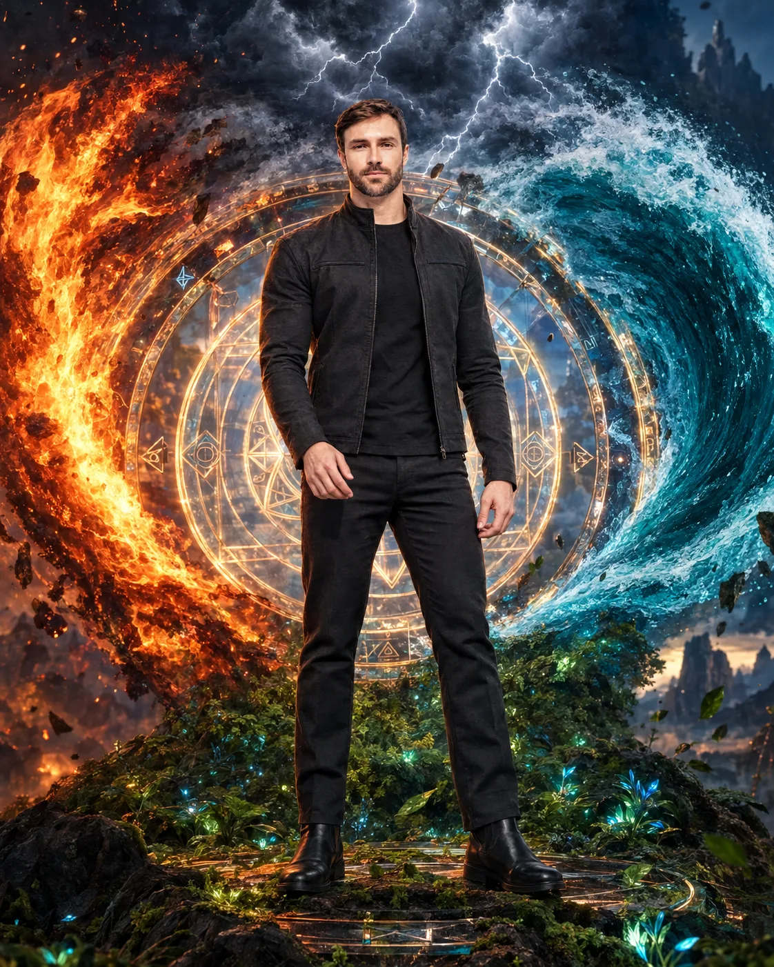 Four-Element Mandala Portal Portrait Look