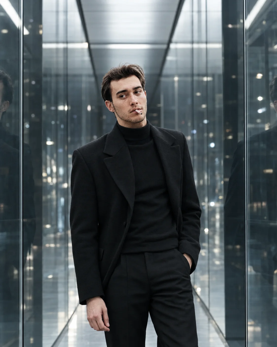 Futuristic Glass Architecture Fashion Portrait