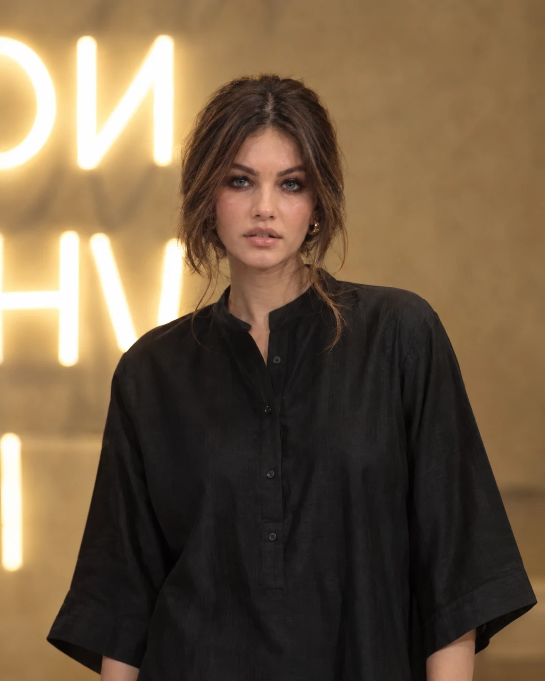 Warm Gallery Black Tunic Evening Portrait