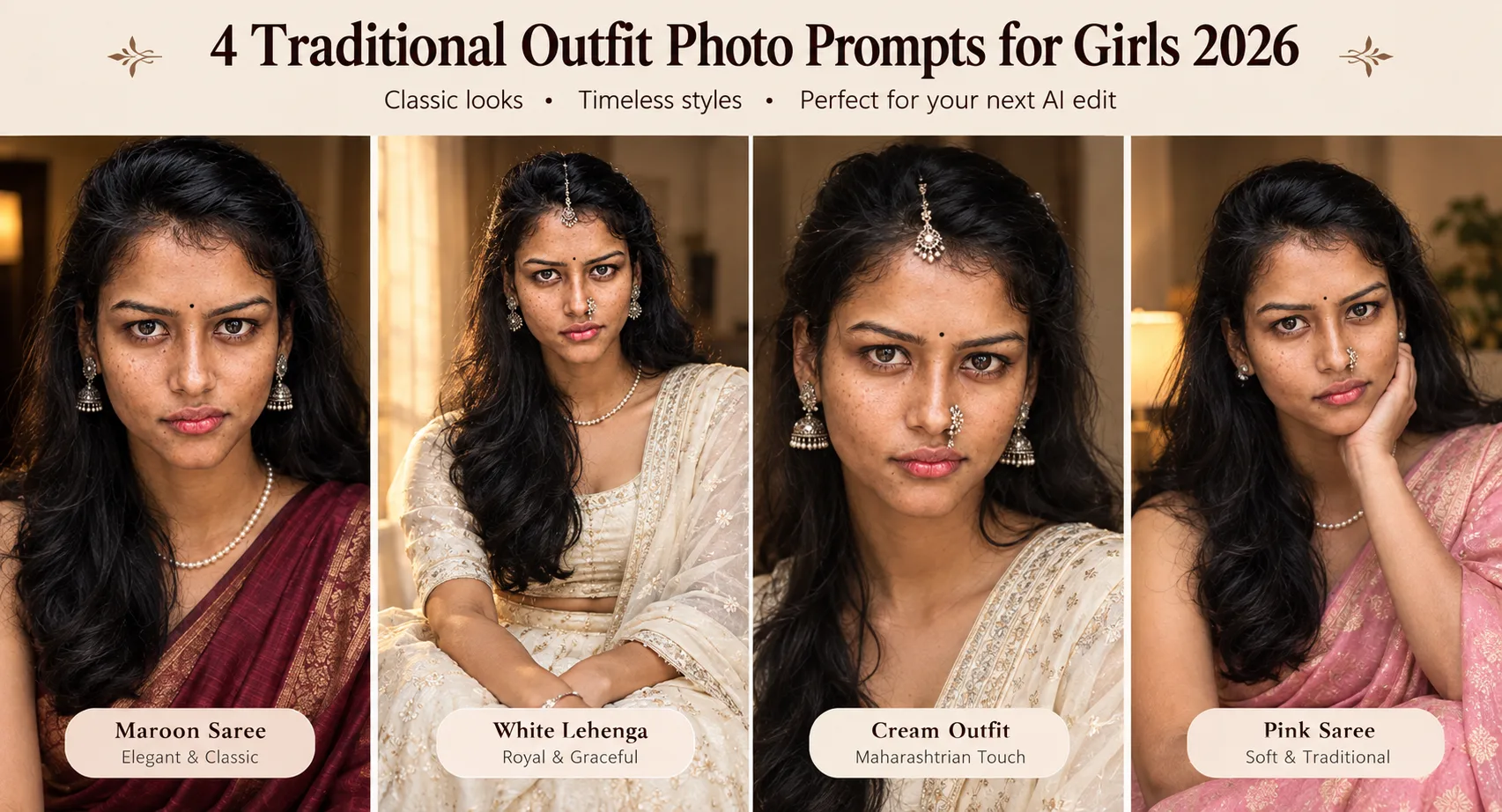 4 Traditional Outfit Photo Prompts for Girls 2026