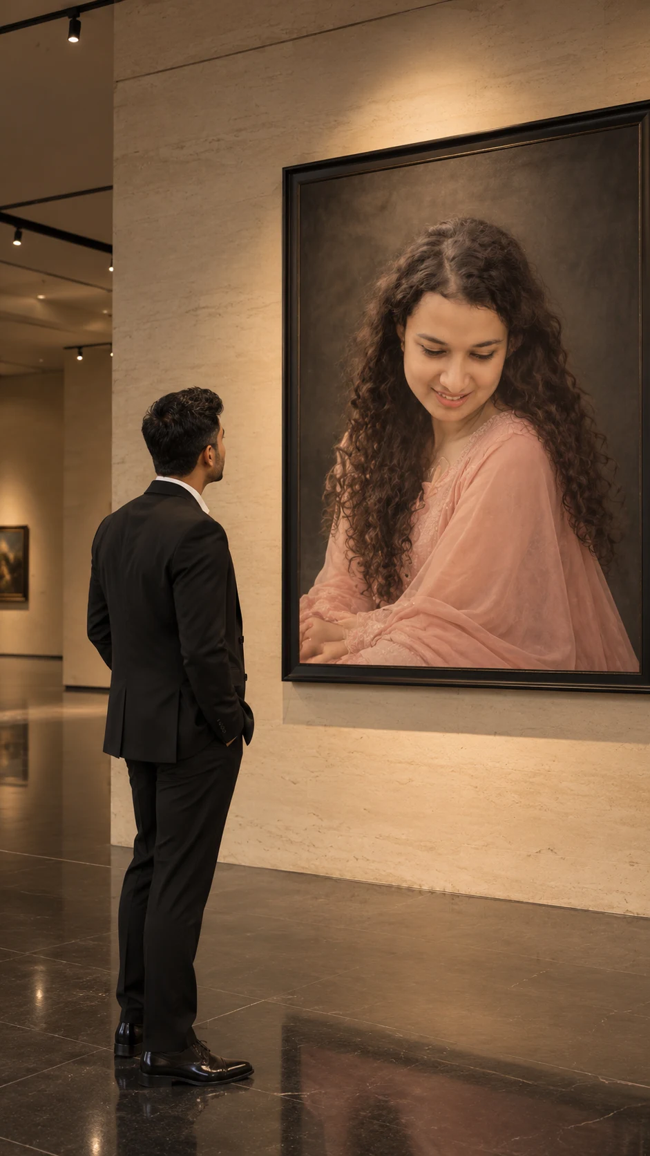 Luxury Art Gallery Portrait Photography Prompt