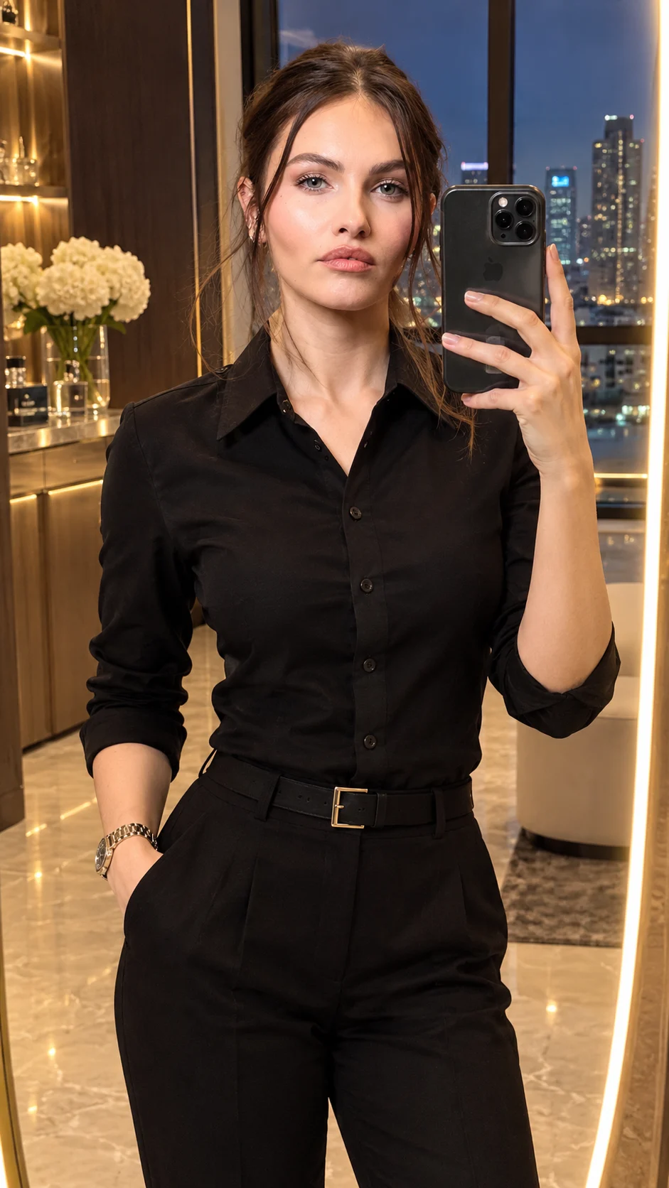 Luxury Penthouse LED Mirror Selfie Portrait